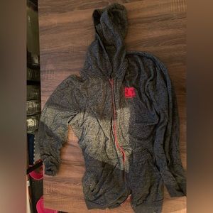 Grey and red dc hoodie medium